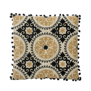 Almofada Bege e Preto 38 cm