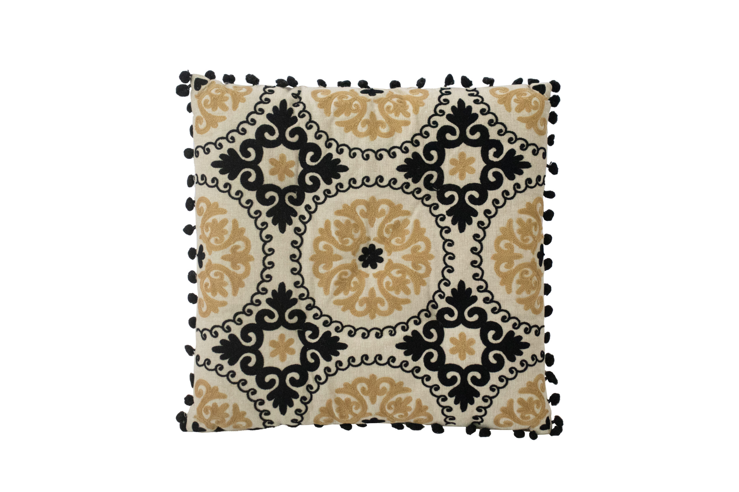 Almofada Bege e Preto 38 cm