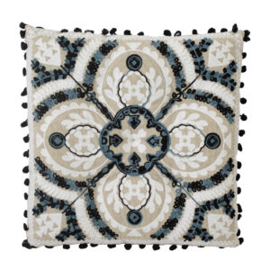 Almofada Azul, Branco e Preto 38 cm