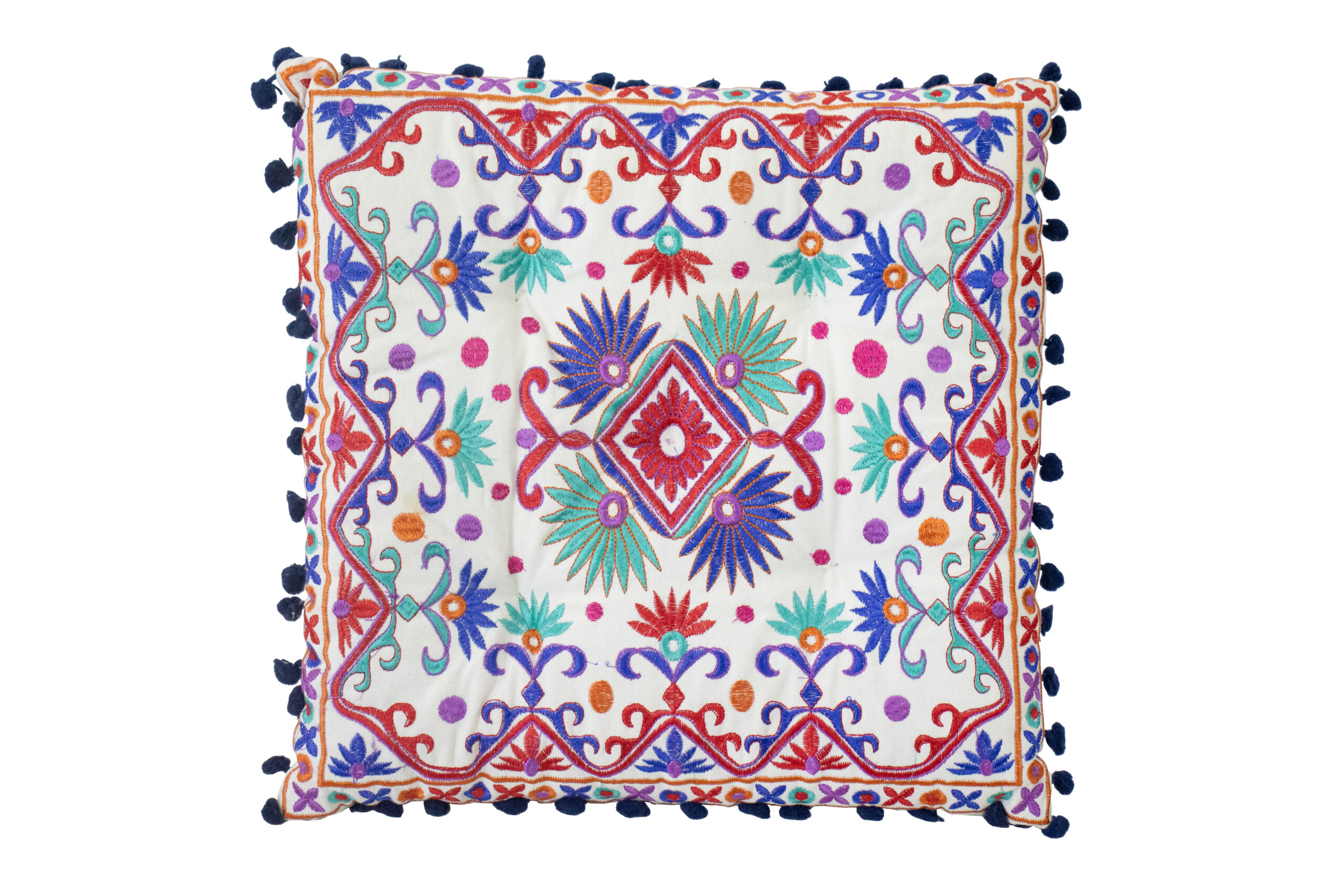 Almofada Rosa, Turquesa e Violeta 38 cm