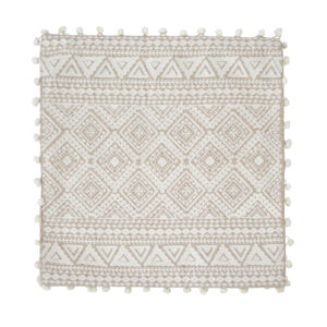 Capa de Almofada Branca com padrão Geométrico 41 cm