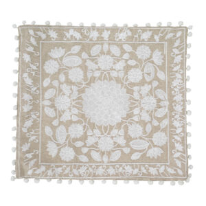 Capa de Almofada Branca com padrão Floral 41 cm