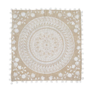 Capa de Almofada Branca padrão Mandala 41 cm