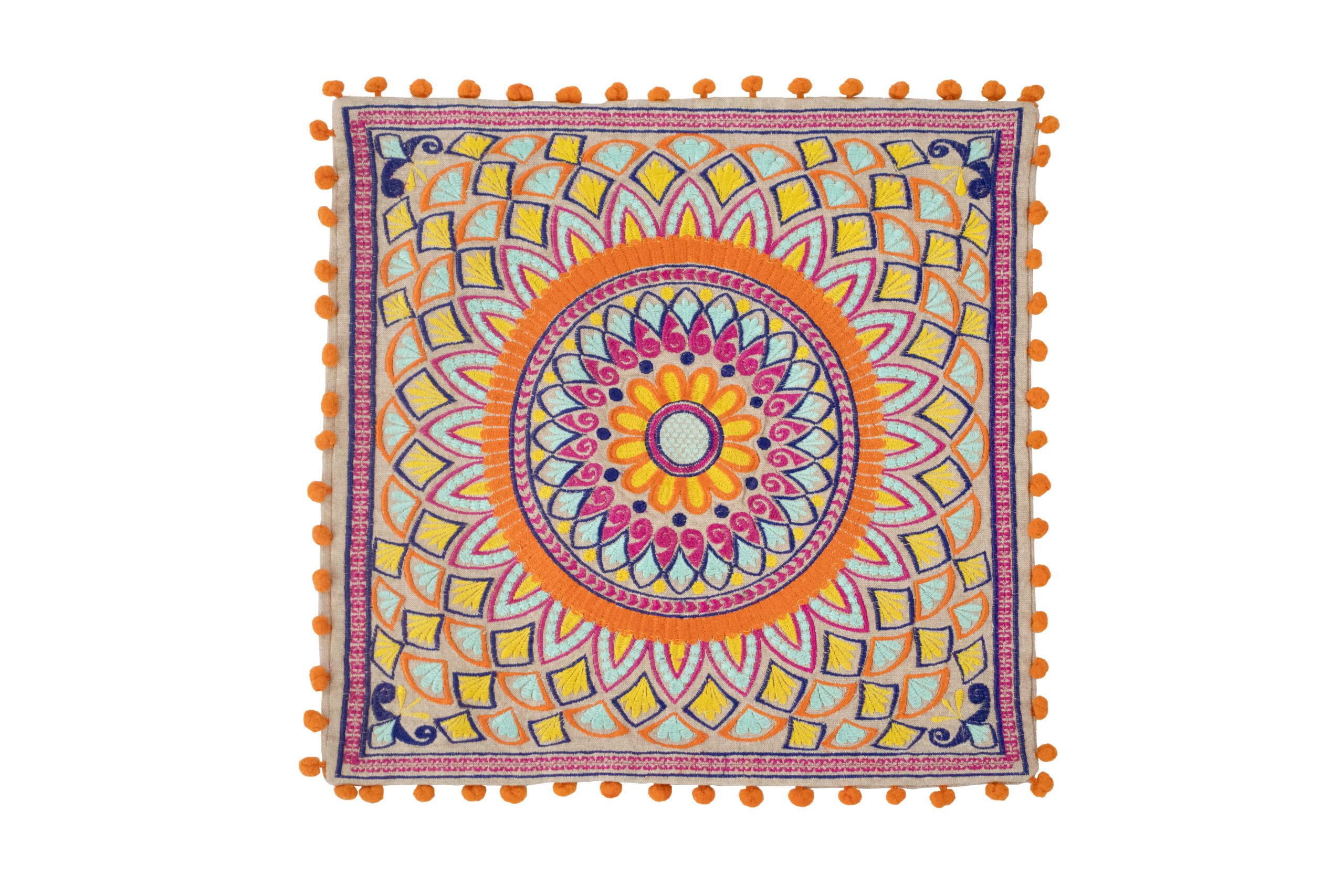 Capa de Almofada Laranja e Amarelo 41 cm