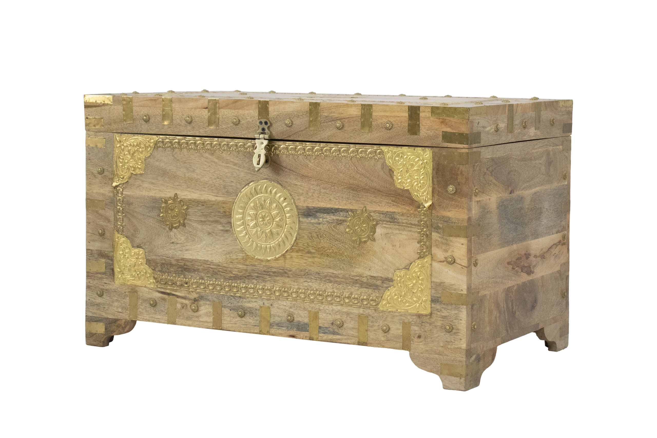 Baú Marrom e Dourado 78 cm - Imagem 4