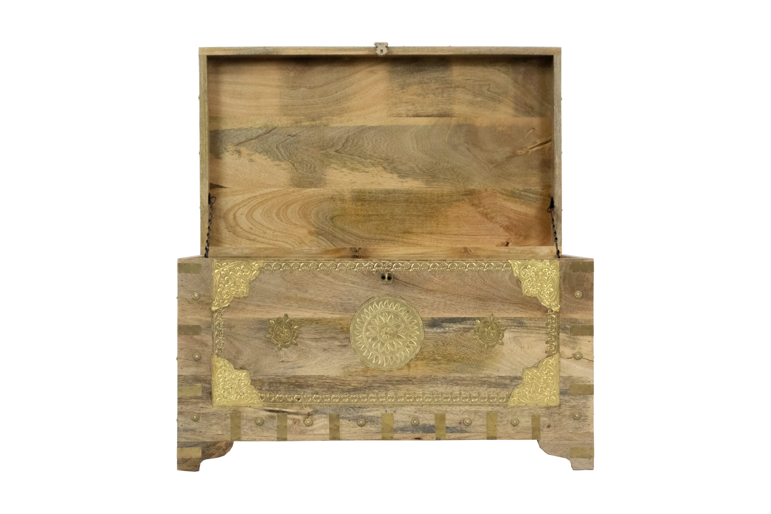 Baú Marrom e Dourado 78 cm - Imagem 9