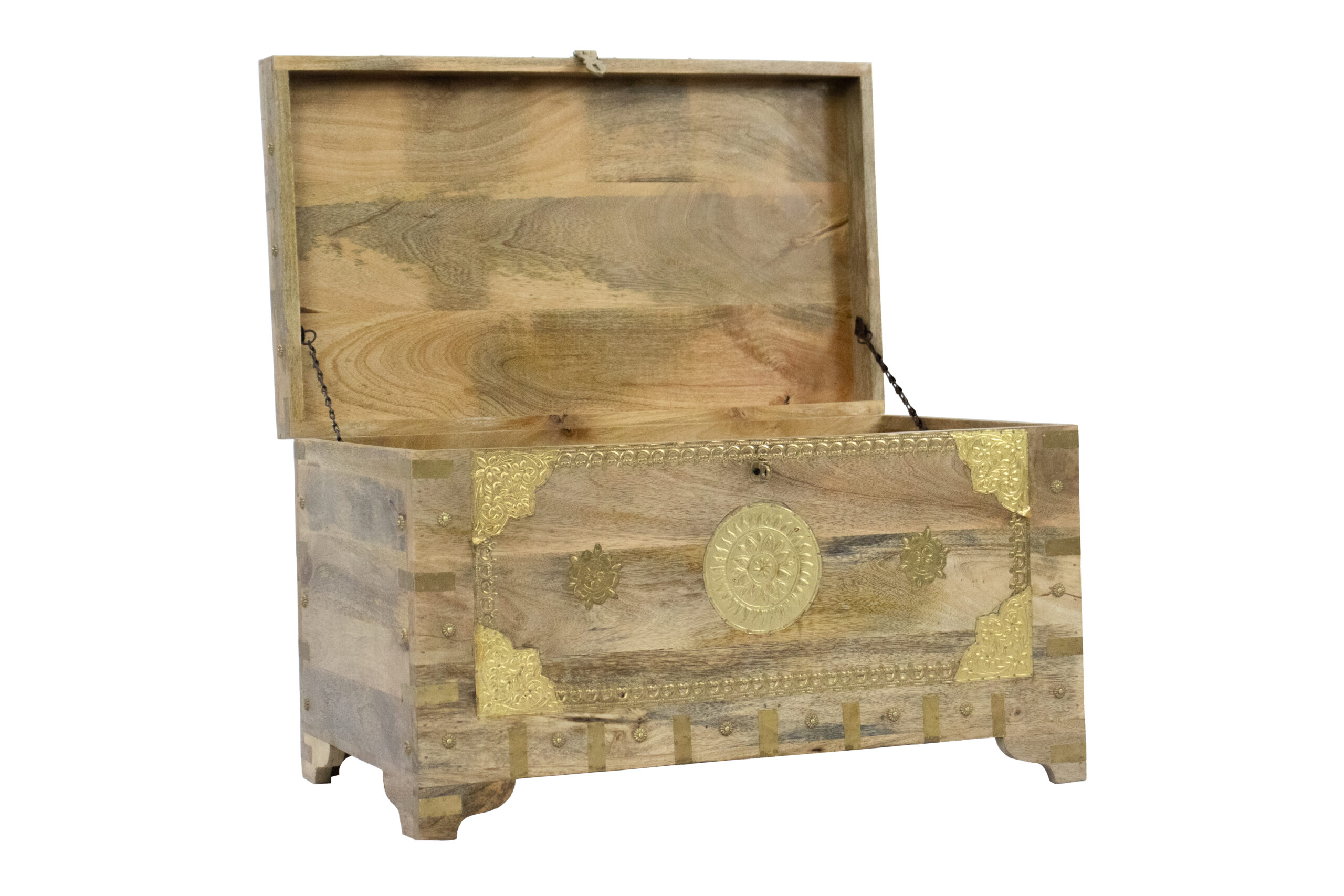 Baú Marrom e Dourado 78 cm - Imagem 11