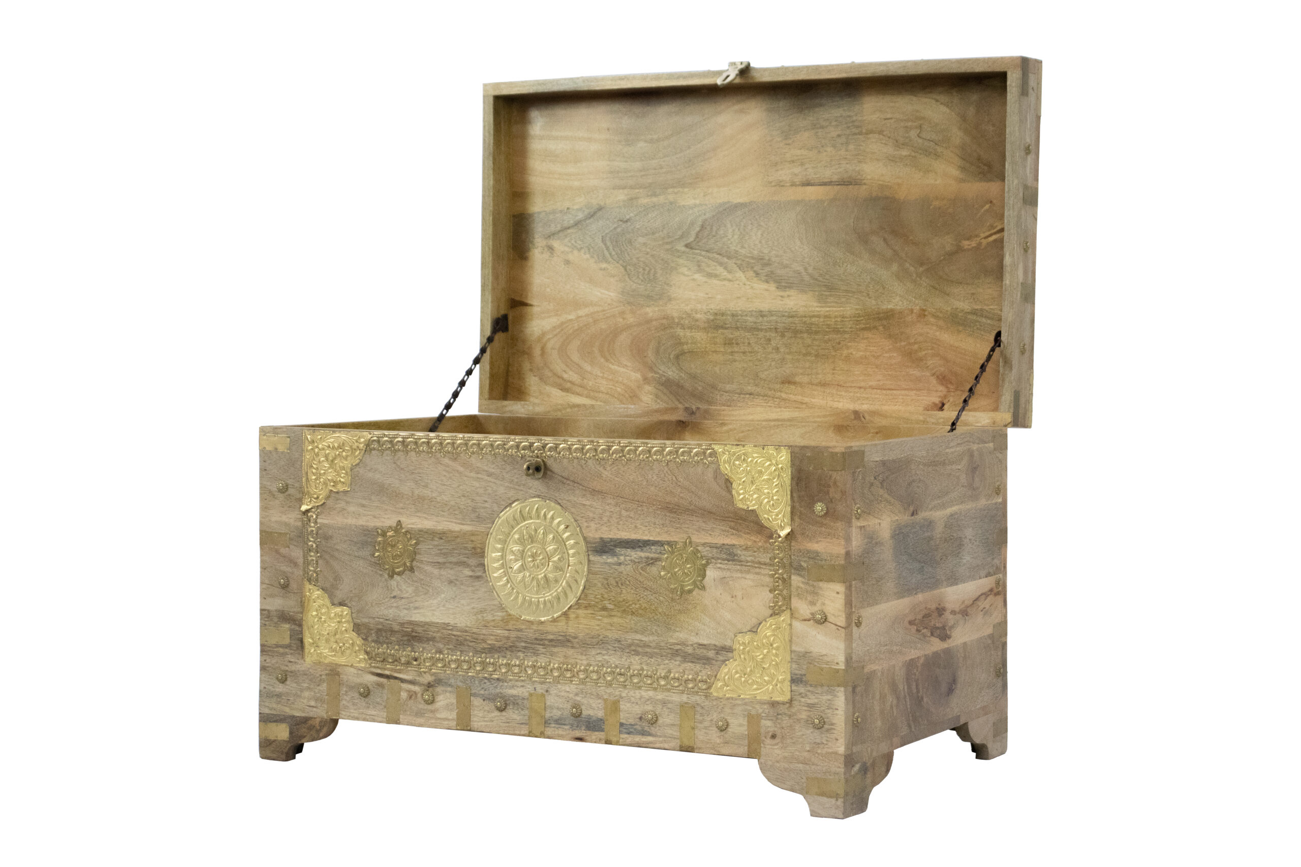 Baú Marrom e Dourado 78 cm - Imagem 10