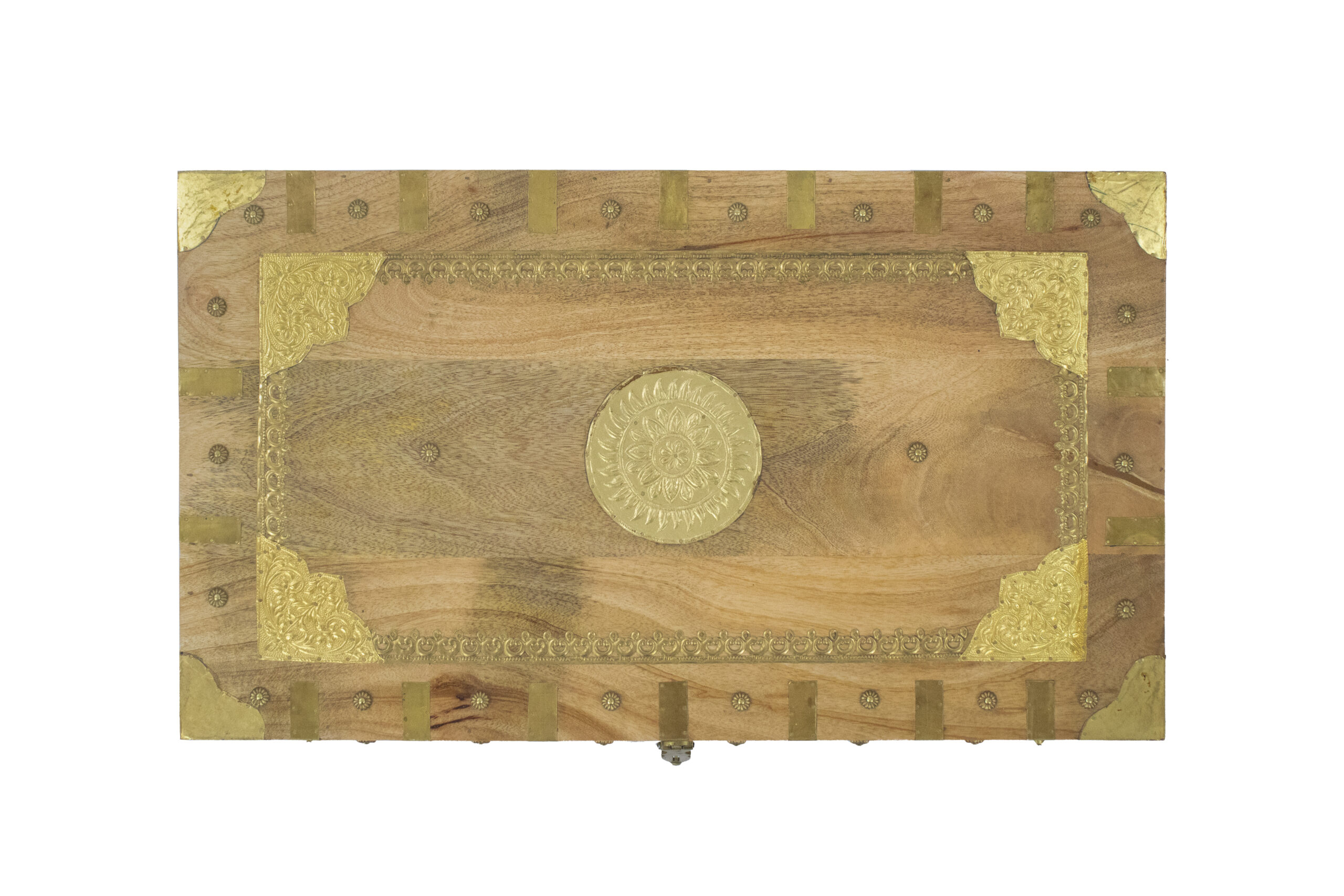 Baú Marrom e Dourado 78 cm - Imagem 3