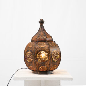 Abajur Rosé com Laranja em Ferro 45 cm