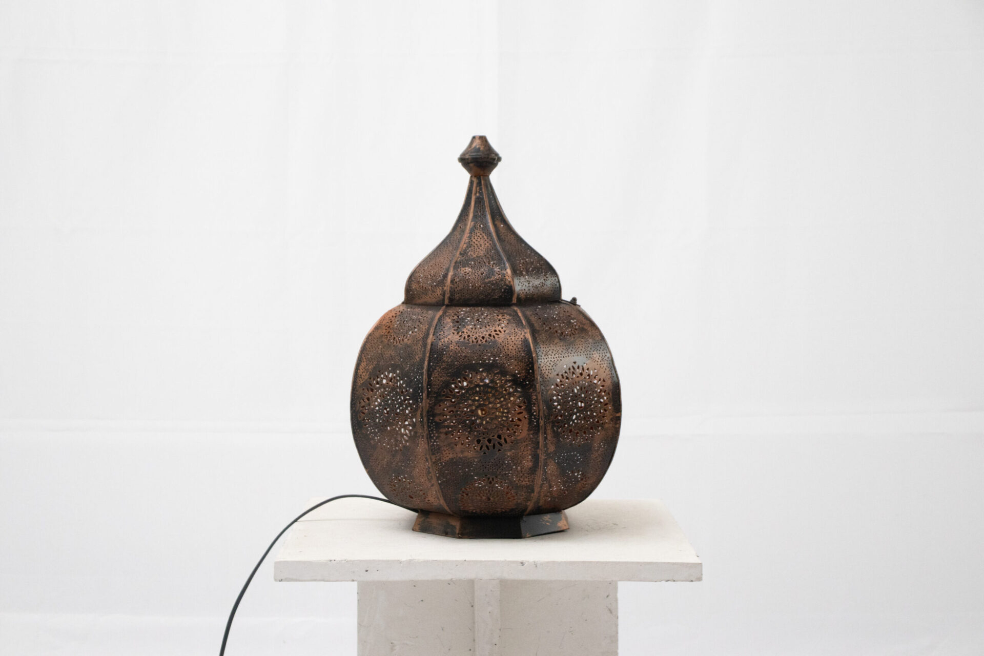 Abajur Rosé com Laranja em Ferro 45 cm - Imagem 2