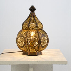 Abajur Rosé com Amarelo em Ferro 36 cm