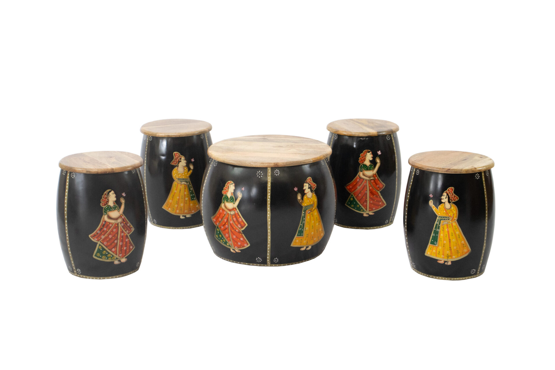 Conjunto Mesa e Banquetas Pintadas