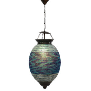 Luminária Mosaico Azul em Vidro 40 cm