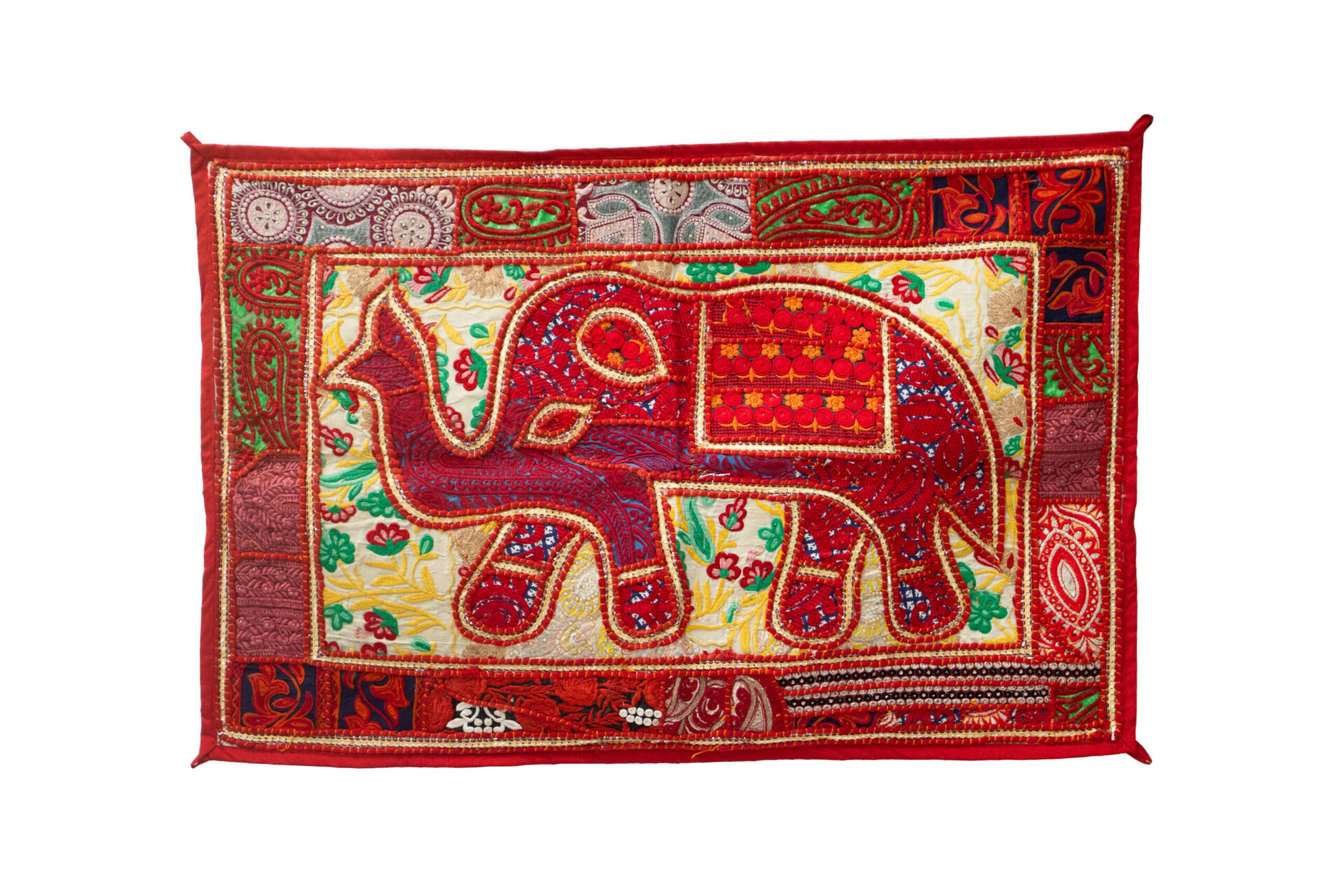 Elefante Tapeçaria Vermelha 90 cm