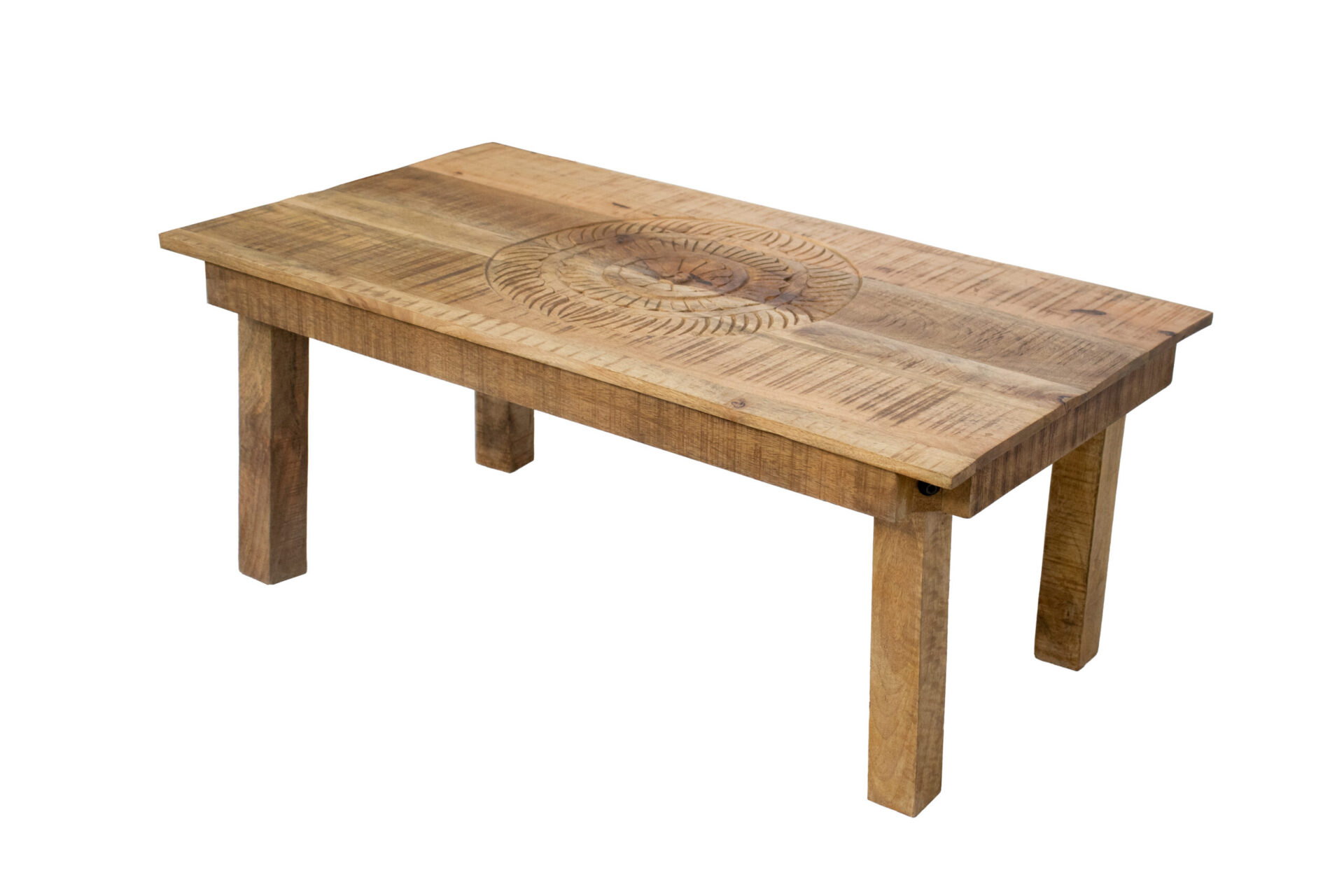 Mesa de Centro com Flor Entalhada 100 cm