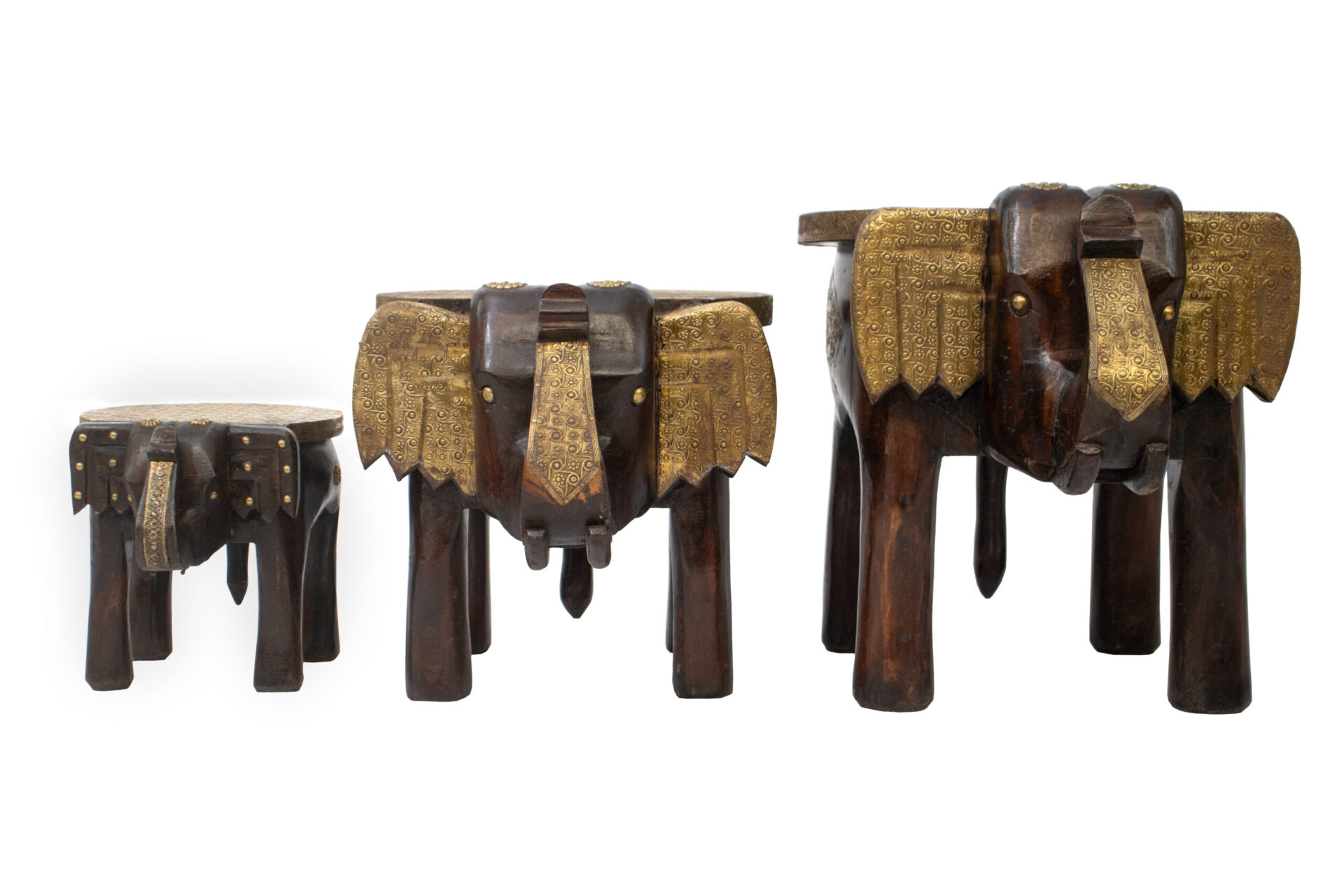 Elefantes Banquetas em Madeira 35 cm - Imagem 5