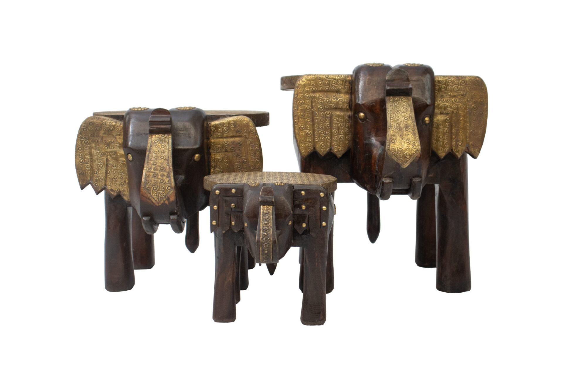 Elefantes Banquetas em Madeira 35 cm - Imagem 4