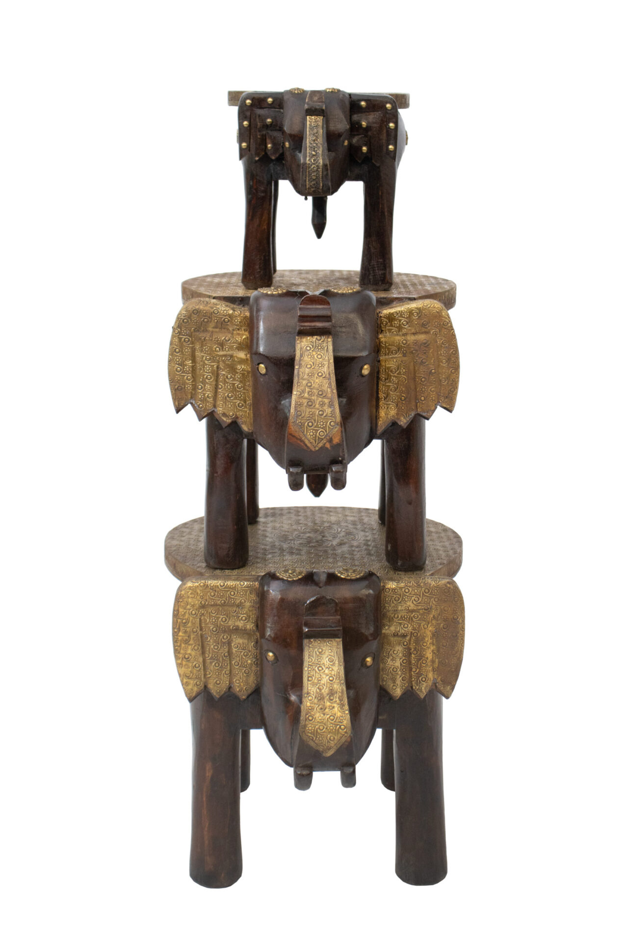 Elefantes Banquetas em Madeira 35 cm - Imagem 3