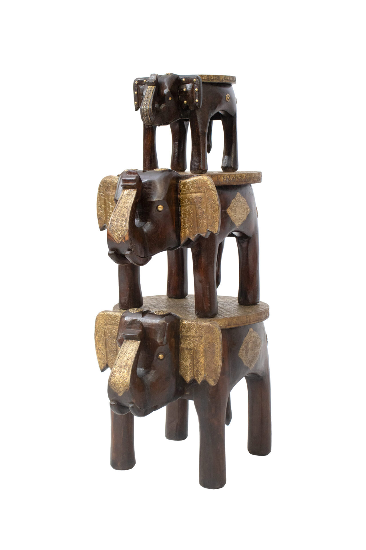 Elefantes Banquetas em Madeira 35 cm