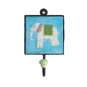 Gancho com Elefante Azul Claro 17 cm
