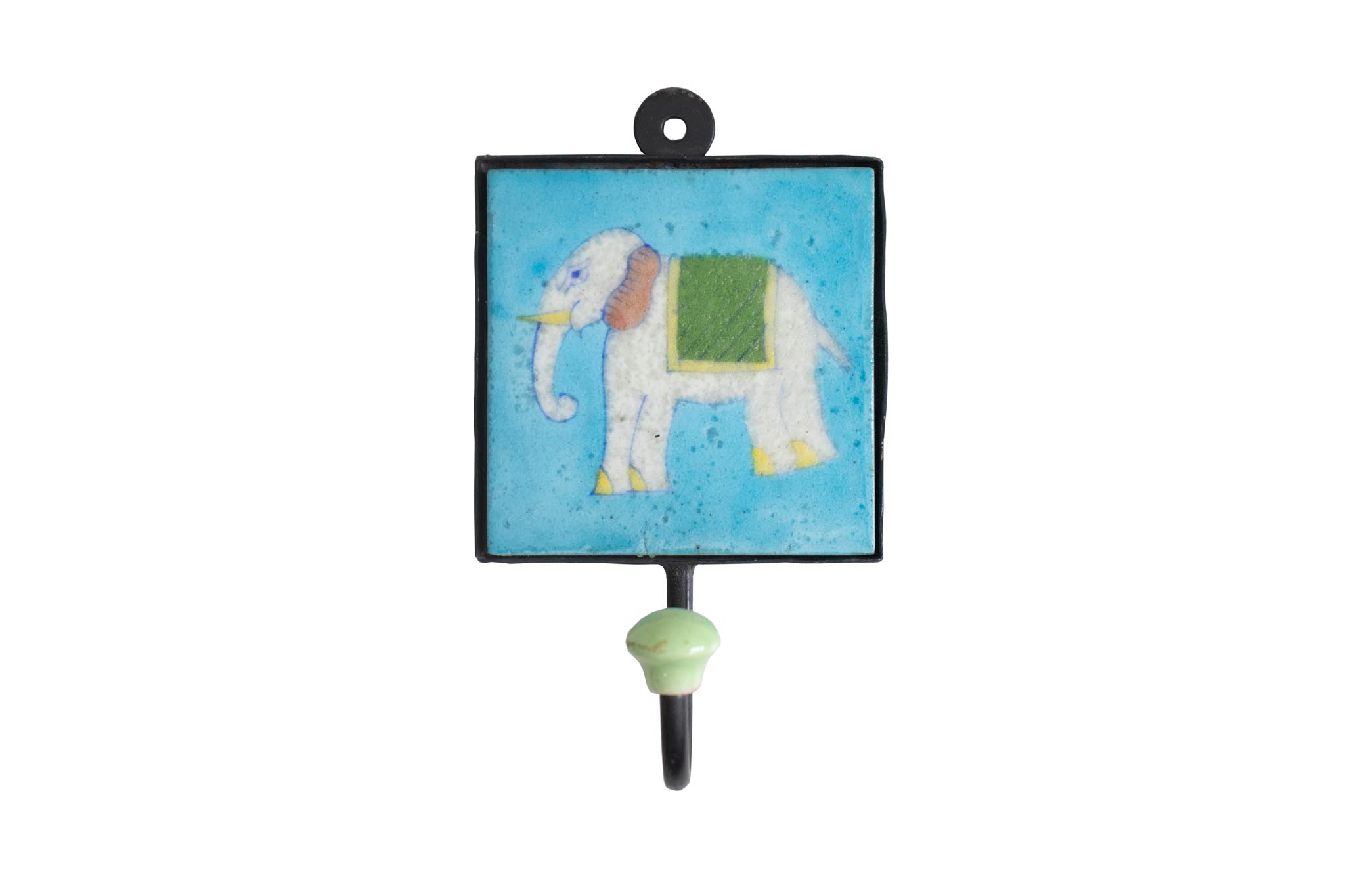 Gancho com Elefante Azul Claro 17 cm