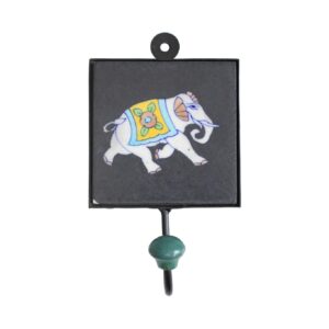 Gancho com Elefante Preto 17 cm