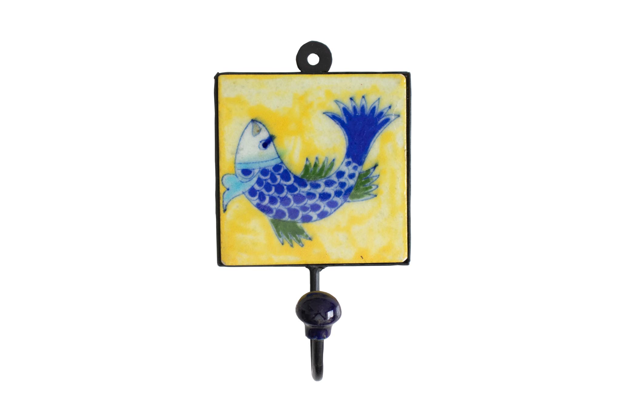 Gancho com Peixe Amarelo e Azul 17 cm