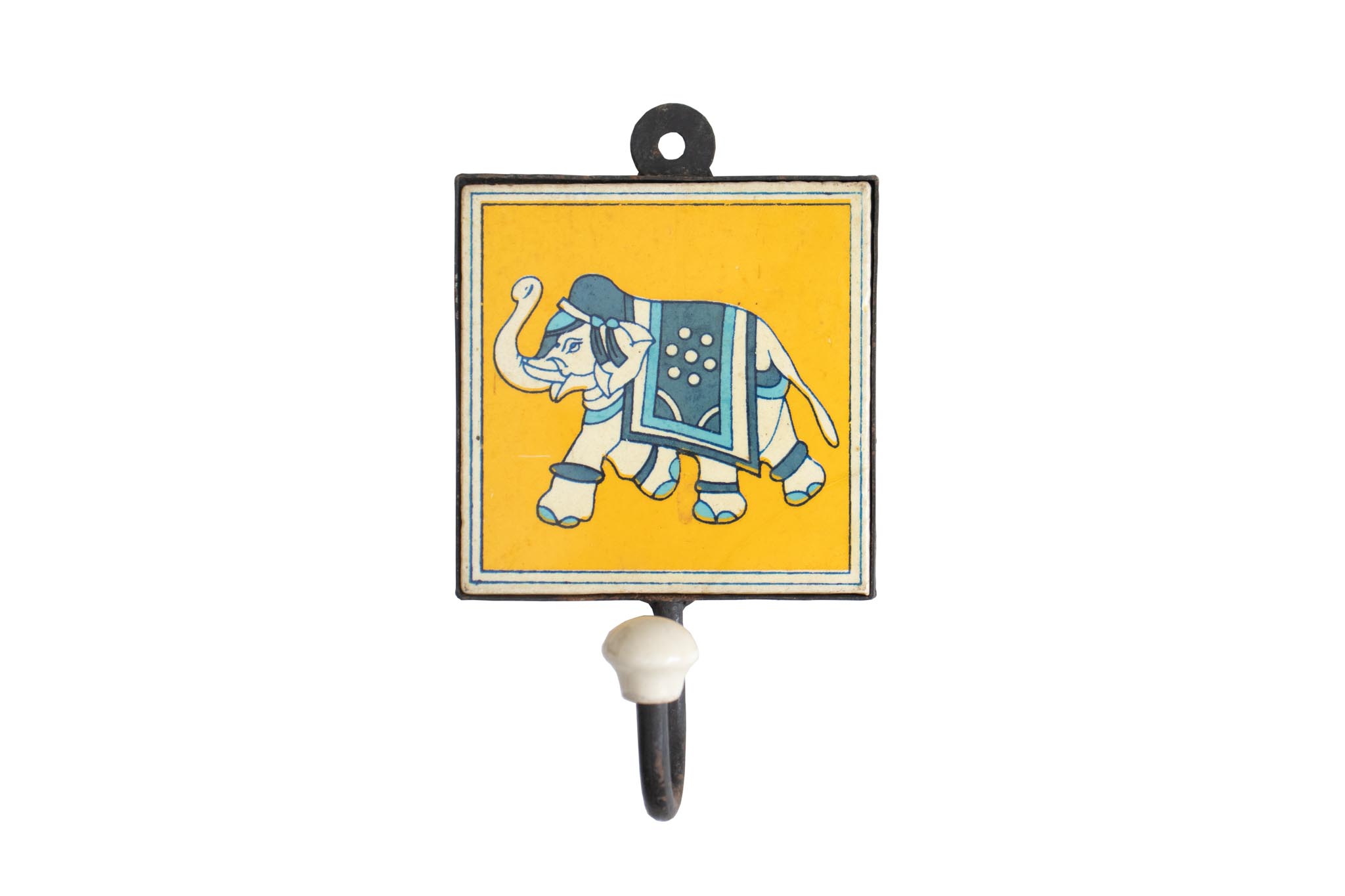 Gancho com Elefante Amarelo 17 cm