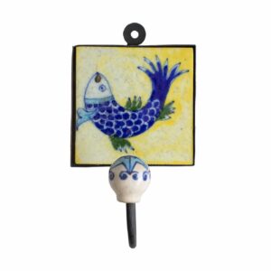 Gancho com Peixe Amarelo e Branco 17 cm