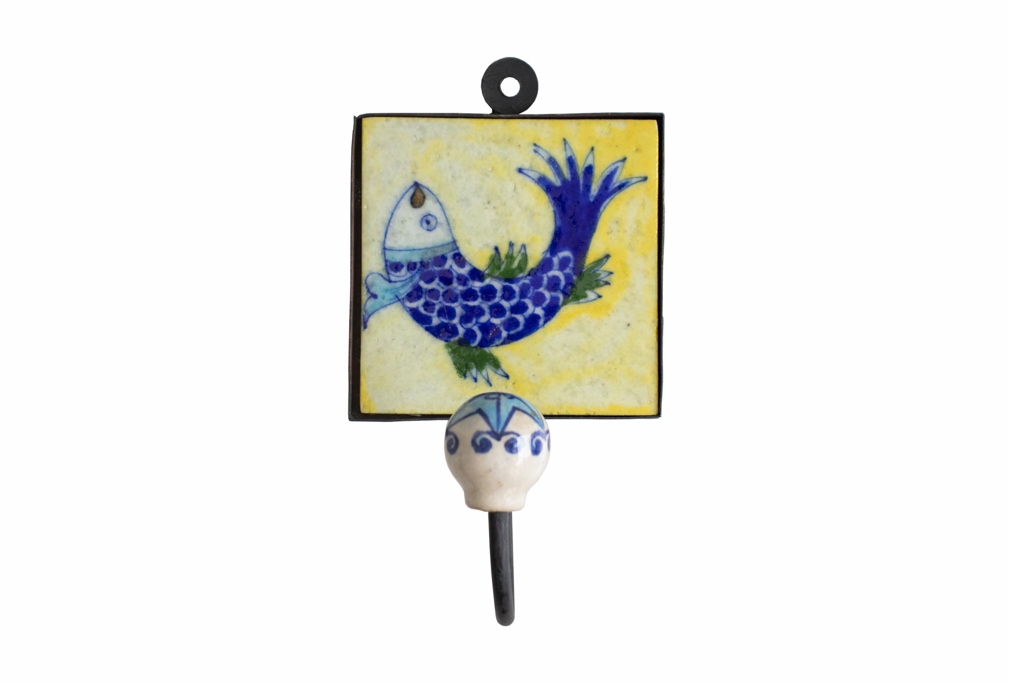 Gancho com Peixe Amarelo e Branco 17 cm