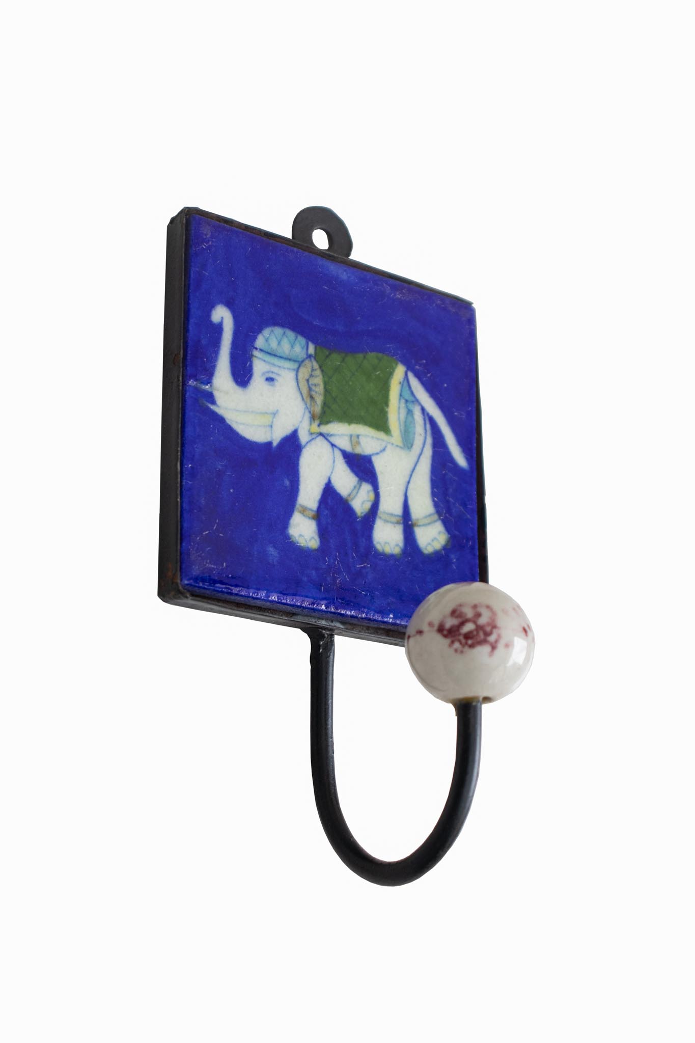 Gancho com Elefante Azul e Branco 17 cm - Imagem 2